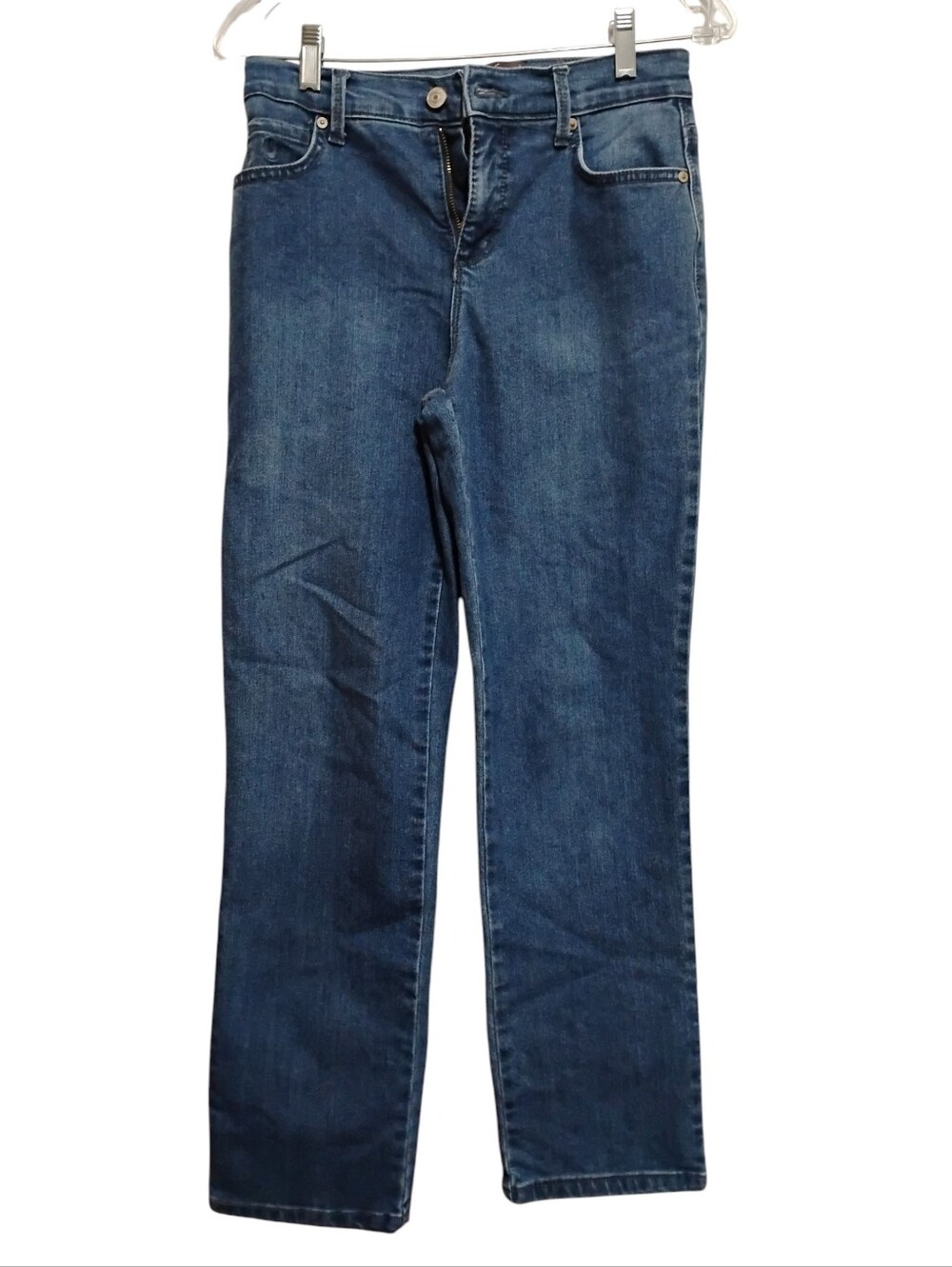 GLORIA VANDERBILT Women's Blue Straight-Leg Short Jeans Cotton-polyester-spand 4
